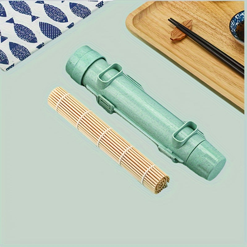 Set de inicio para hacer sushi, kit de 2 piezas, bazooka de sushi de plástico, rodillo, herramientas de cocina