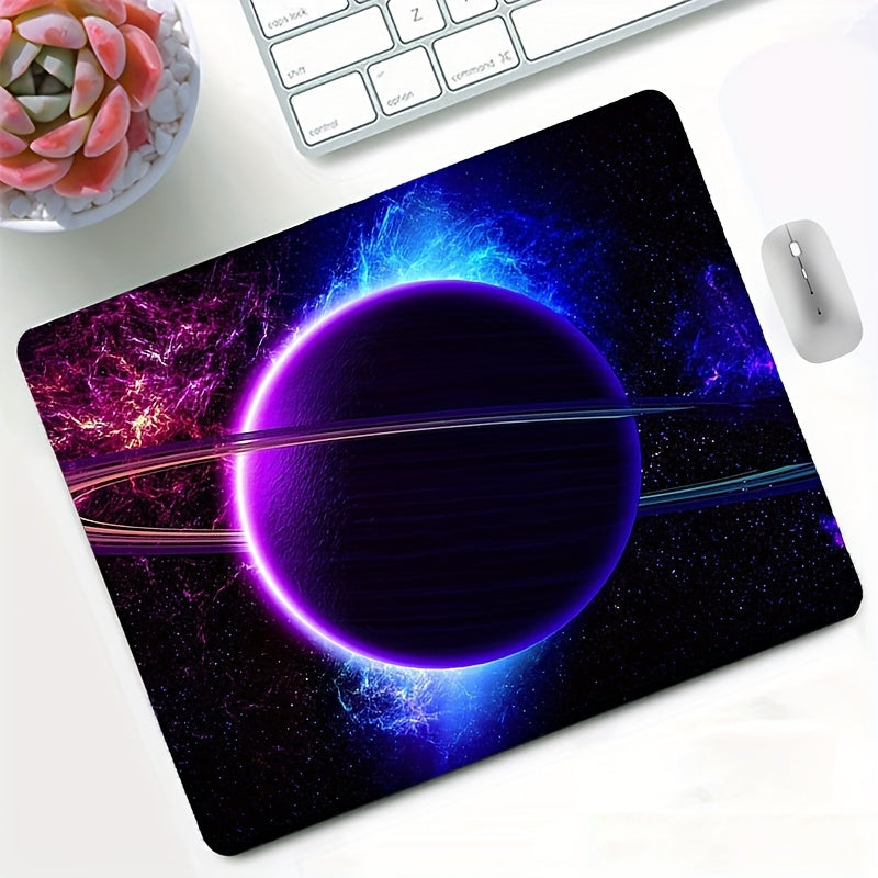 Galaxy Space Design Mouse Pad Non-Slip Washable Blue Purple for Laptop PC
