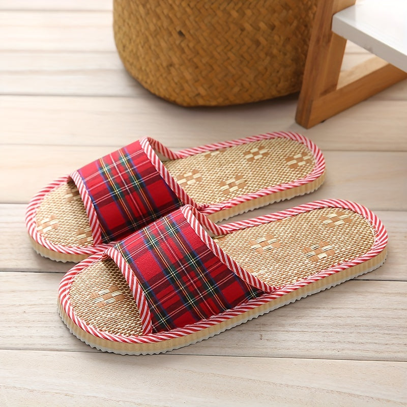 Unisex Linen Slippers Indoor Foam Sole for Hotels, Spas, and Guesthouses