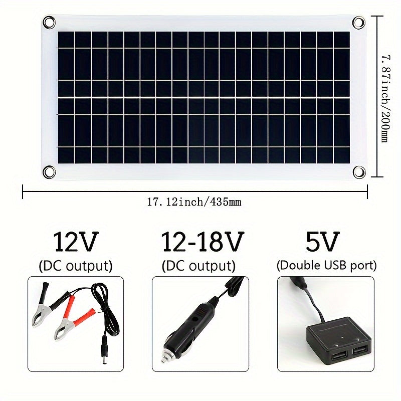 Portable Solar Panel Kit 12V 18V USB Charging Solar Board for Phone RV Car Outdoor