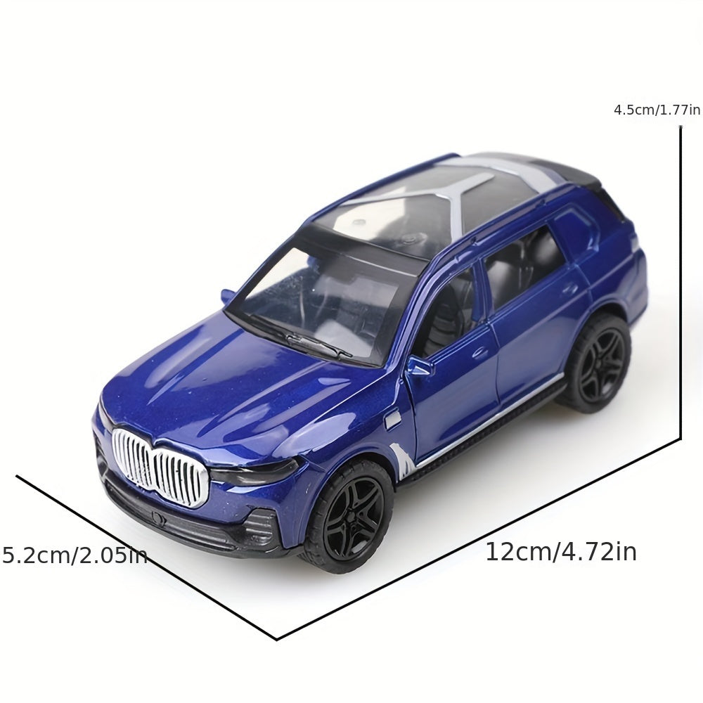 Bolalar va kollektorlar uchun eshiklari ochiladigan va orqaga tortish harakati bilan qora alloy avtomobil modeli o'yinchoq