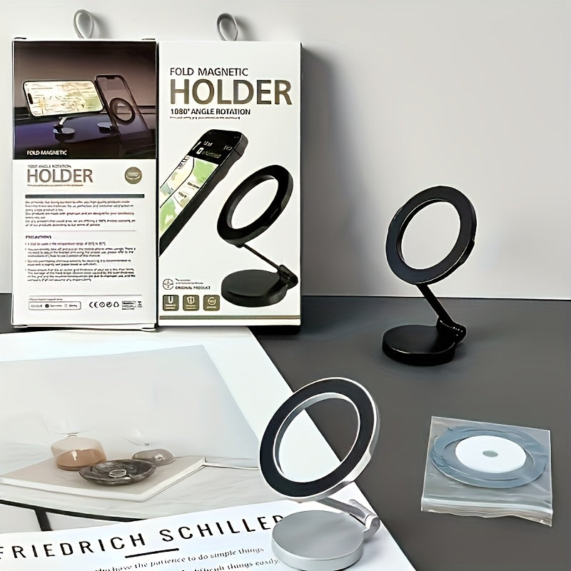 High-Strength Zinc Alloy Car Phone Holder 360° Rotating Dashboard Stand for Navigation