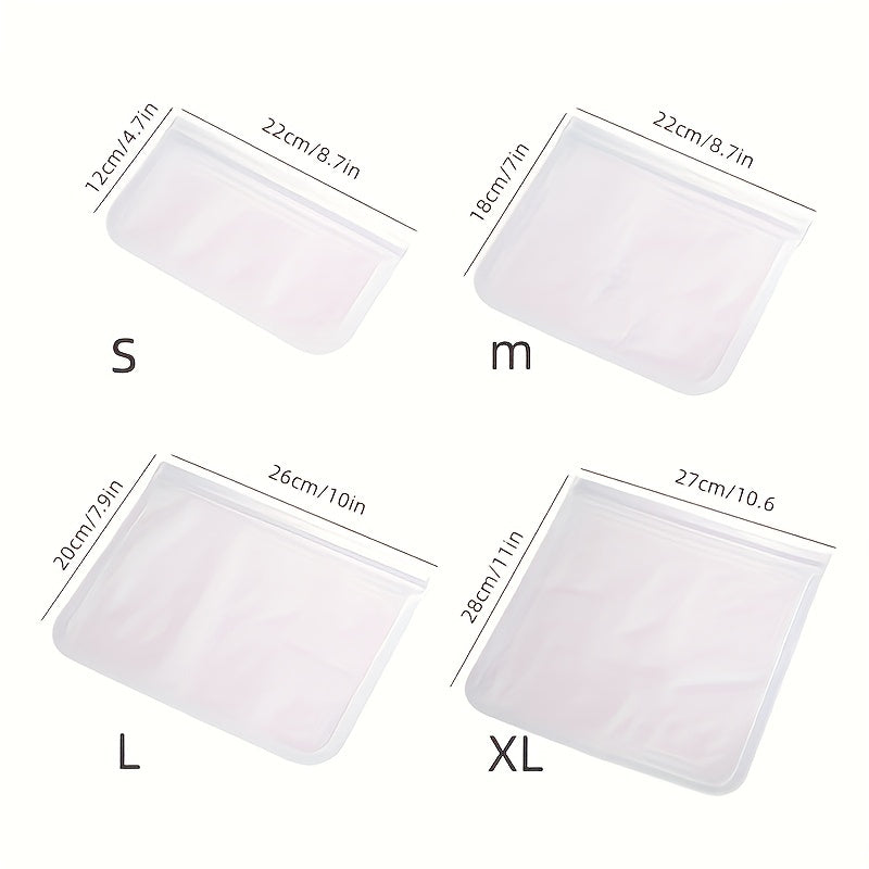 Leakproof Reusable Food Storage Bags Silicone Plastic Ziplock for Snacks Fruits Vegetables