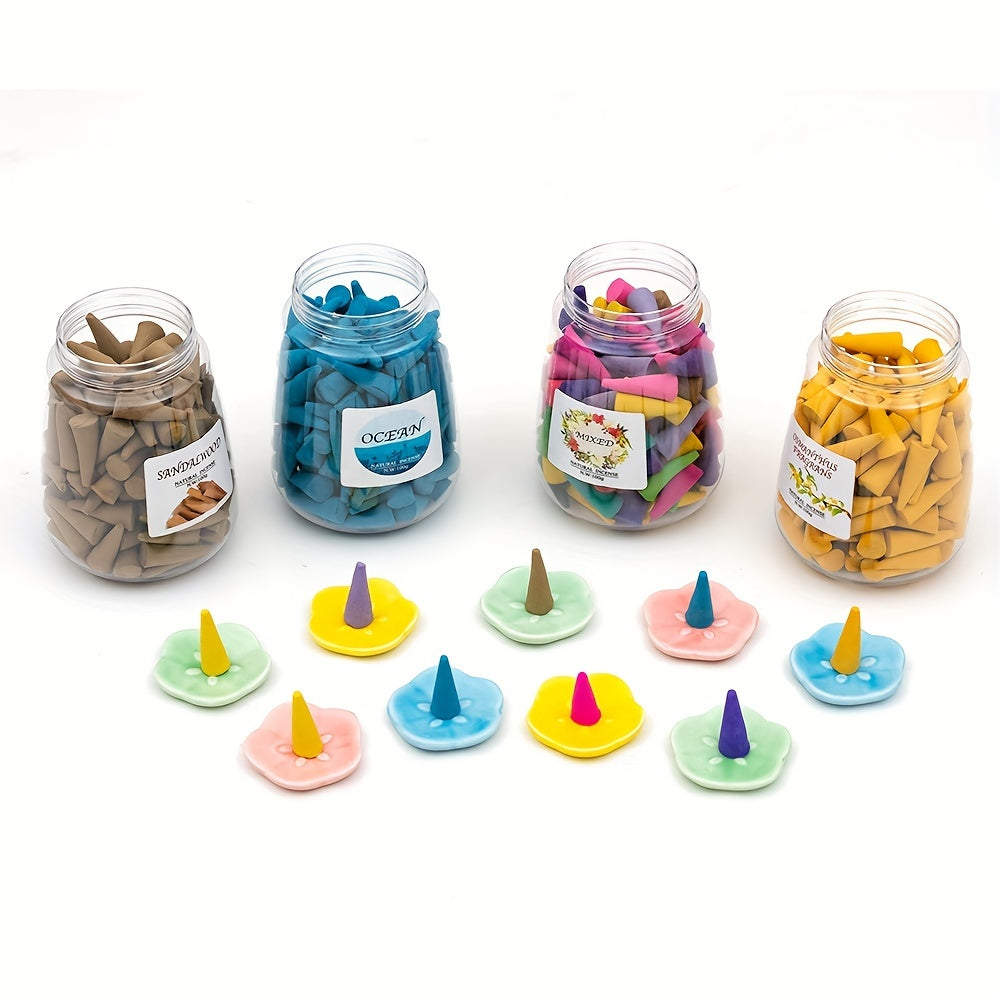 Incense Set with Holder Tower and Cone for Air Purification and Room Decor