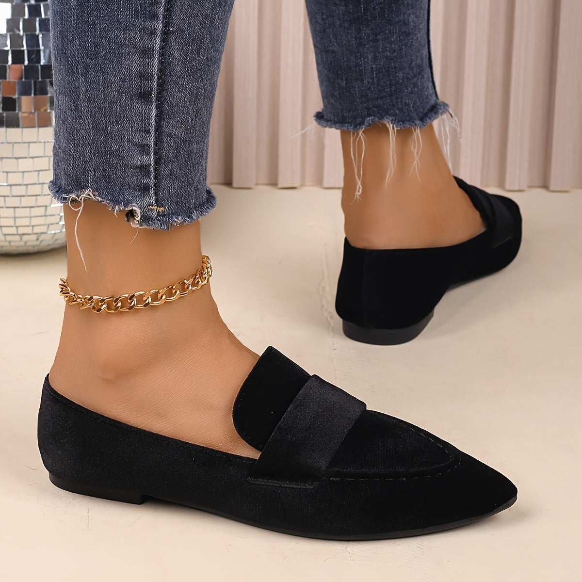 Women's Slip-On Flats with Pointed Toe Lightweight All-Season Flannel