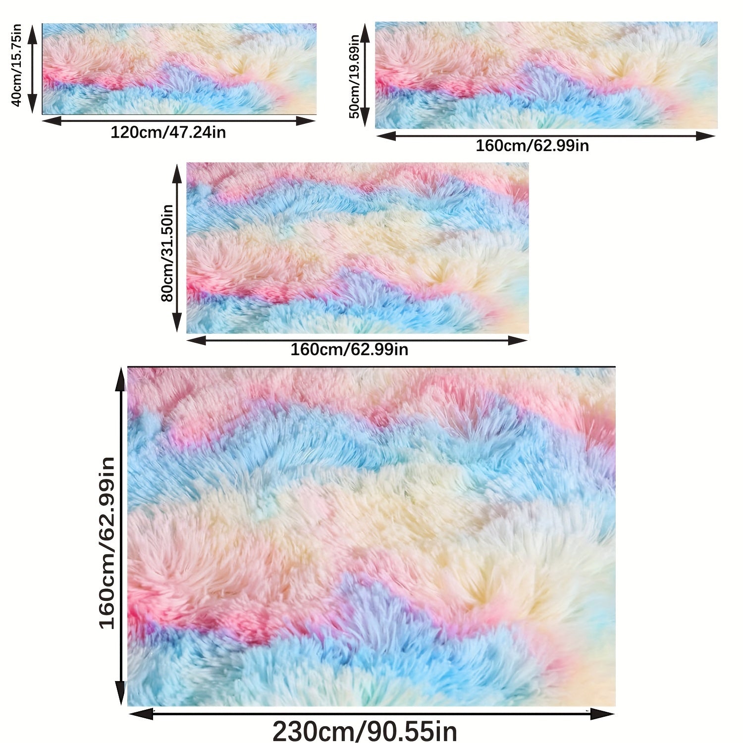 Alfombra de área arcoíris suave y acogedora para dormitorio, sala de estar, entrada y decoración