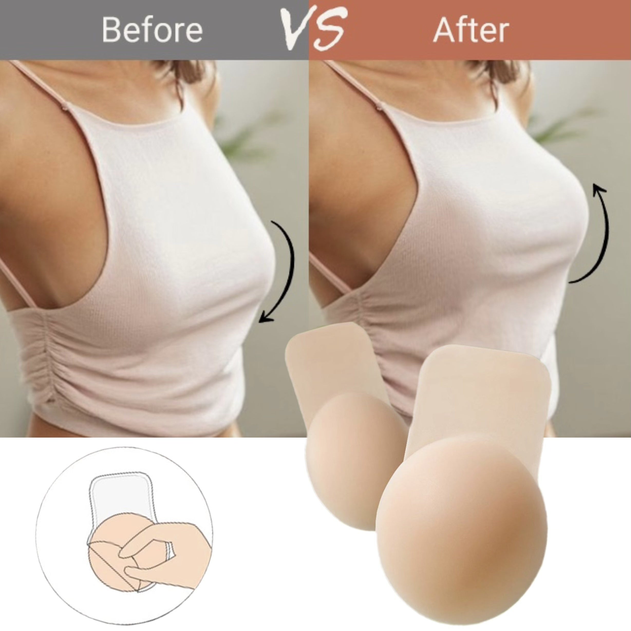 Women Reusable Lifting Nipple Covers Strapless Self-Adhesive Pasties