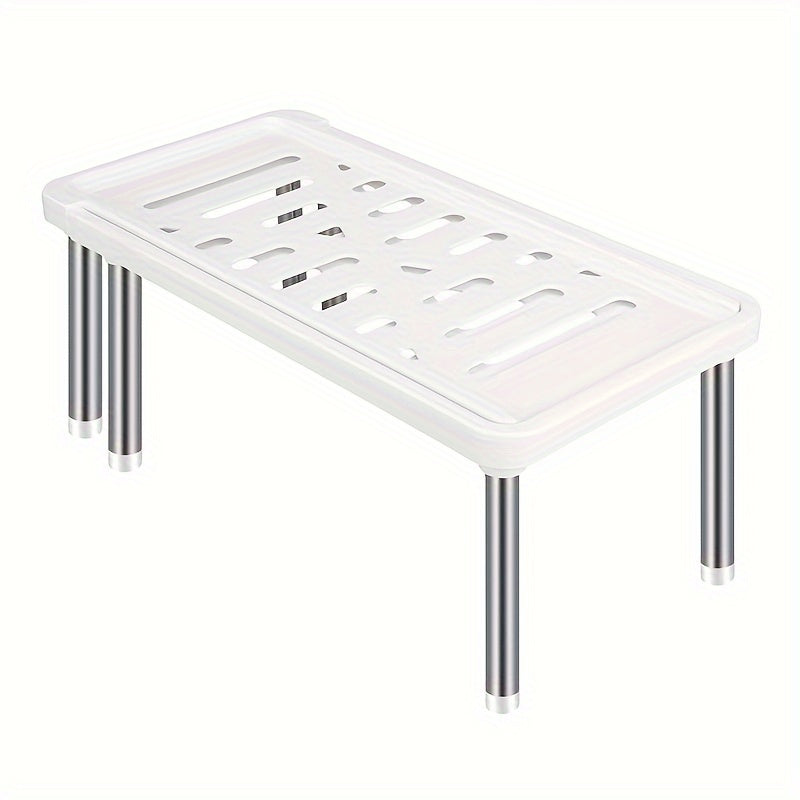 Nerjaveyka va plastik sozlanadigan saqlash tokchasi - oshxona, hammom va ofis uchun ixcham tokcha tashkilotchisi - ziravor shishalari, idishlar va oshxona anjomlari uchun mukammal - oshxona tashkiloti va saqlash uchun ajoyib