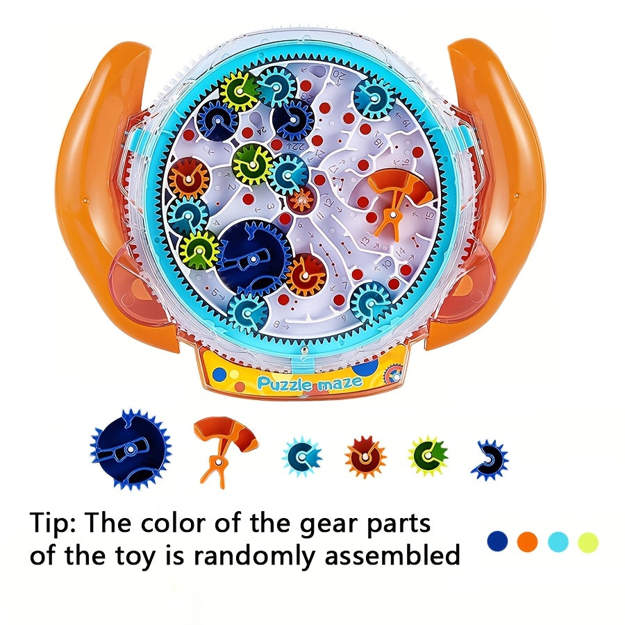 Puzzle Toy for Kids Age 3+ Maze Challenge Gear and Balance Control Game in Orange Blue and Mixed Colors