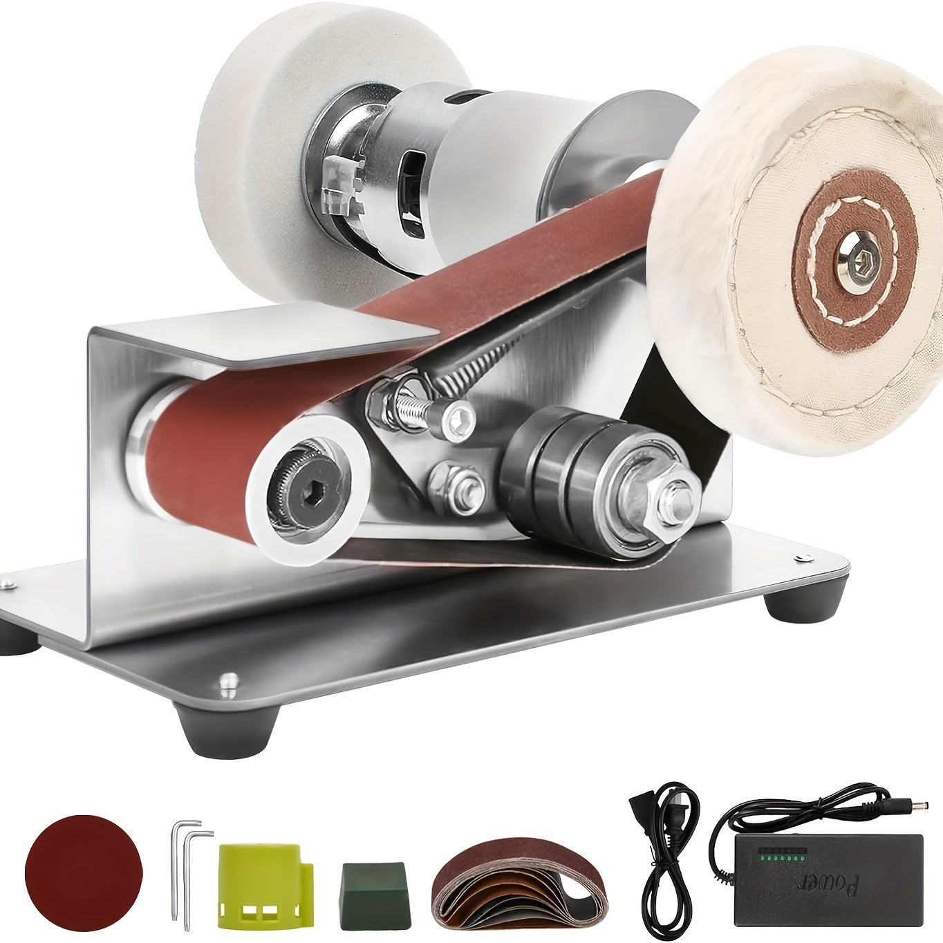 Mini Belt Sander with 7 Adjustable Speeds for Metal and Wood Grinding