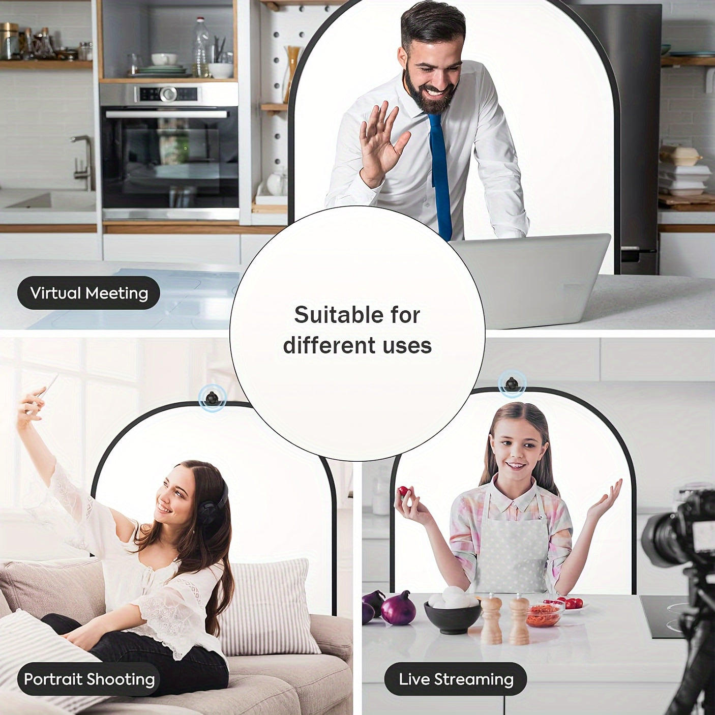 5-in-1 Oval Photography Reflector Collapsible Portable Light Diffuser 60x90cm 90x120cm