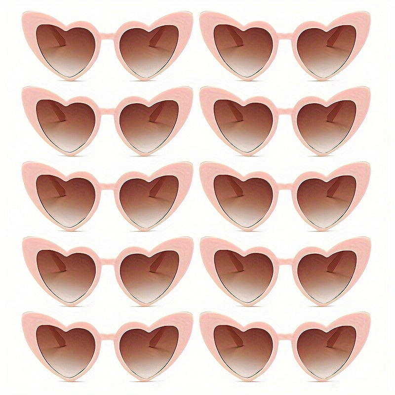 Set of 10 Heart-Shaped Fashion Glasses for Men and Women Stylish Decorative Eyewear for Weddings Parties Dances Valentine