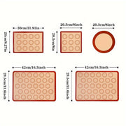 Set of 5 Silicone Baking Mats Non-Stick Heat-Resistant Reusable for Cookies Cakes Pizza