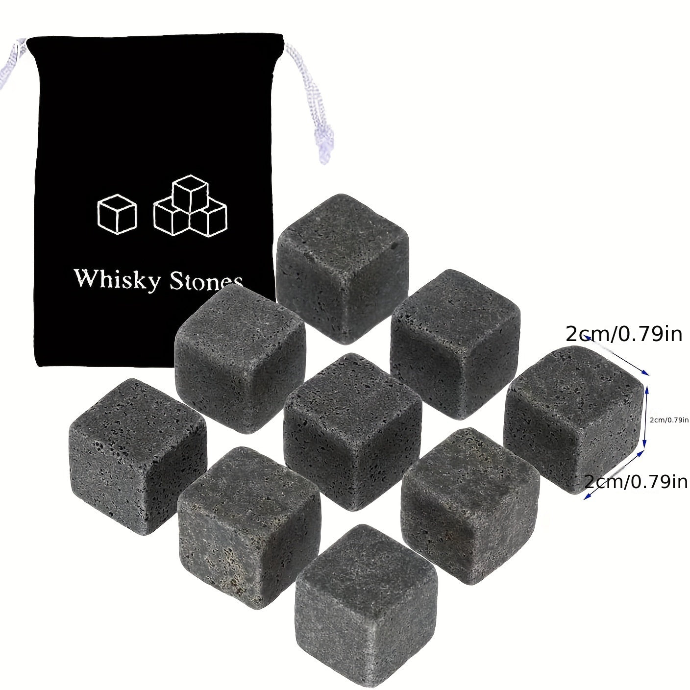 Whiskey Stones Gift Set with Reusable Ice Chillers for Men, 6-12pcs