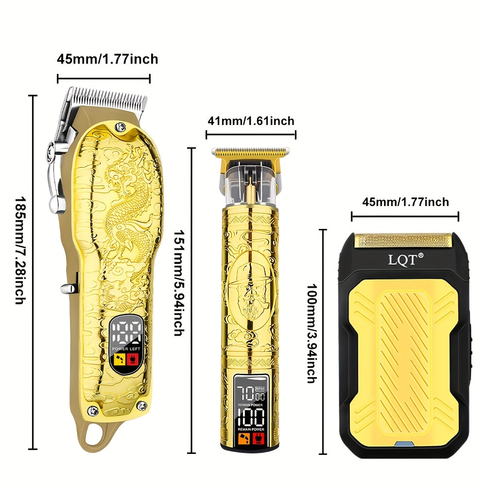 Cortapelos inalámbricos para hombres con pantalla LED, afeitadora eléctrica, recortadora de cabello, carga USB