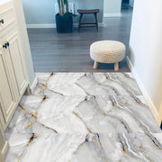 Waterproof Marble Pattern PVC Floor Stickers for Kitchen Decor, 10 Pieces