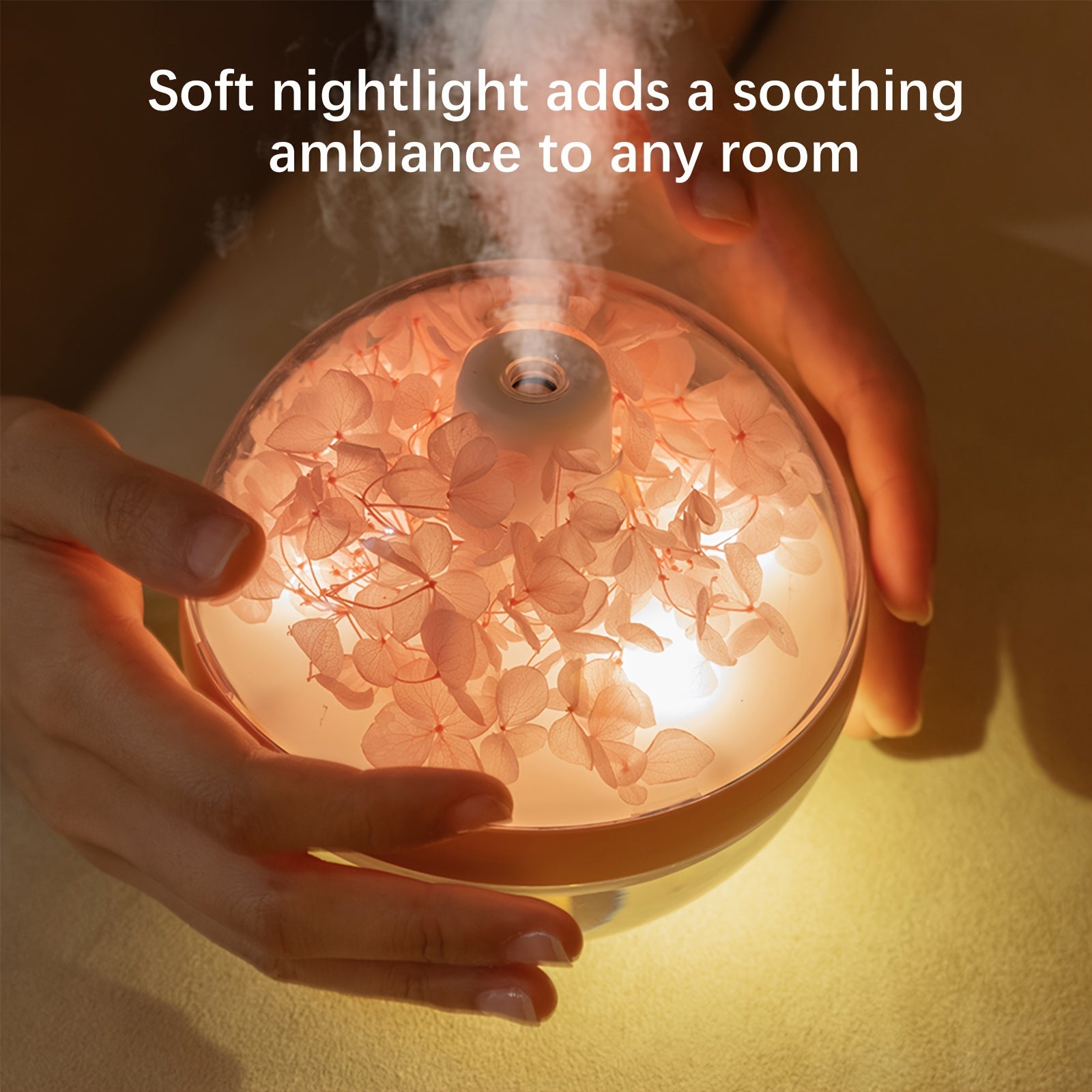 Portativ 270ml qayta to'ldiriladigan stol usti namlantiruvchi atmosfera nuri bilan