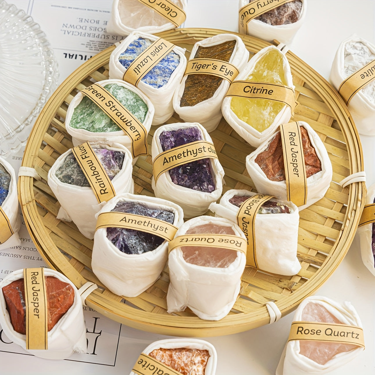 Kit de piedras preciosas de cristal natural para hacer joyería y decorar el hogar, varios tamaños