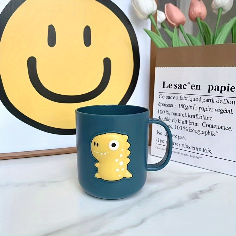 Dinosaur Cartoon Toothbrush Cup Made of Durable Plastic for Kids Bathroom