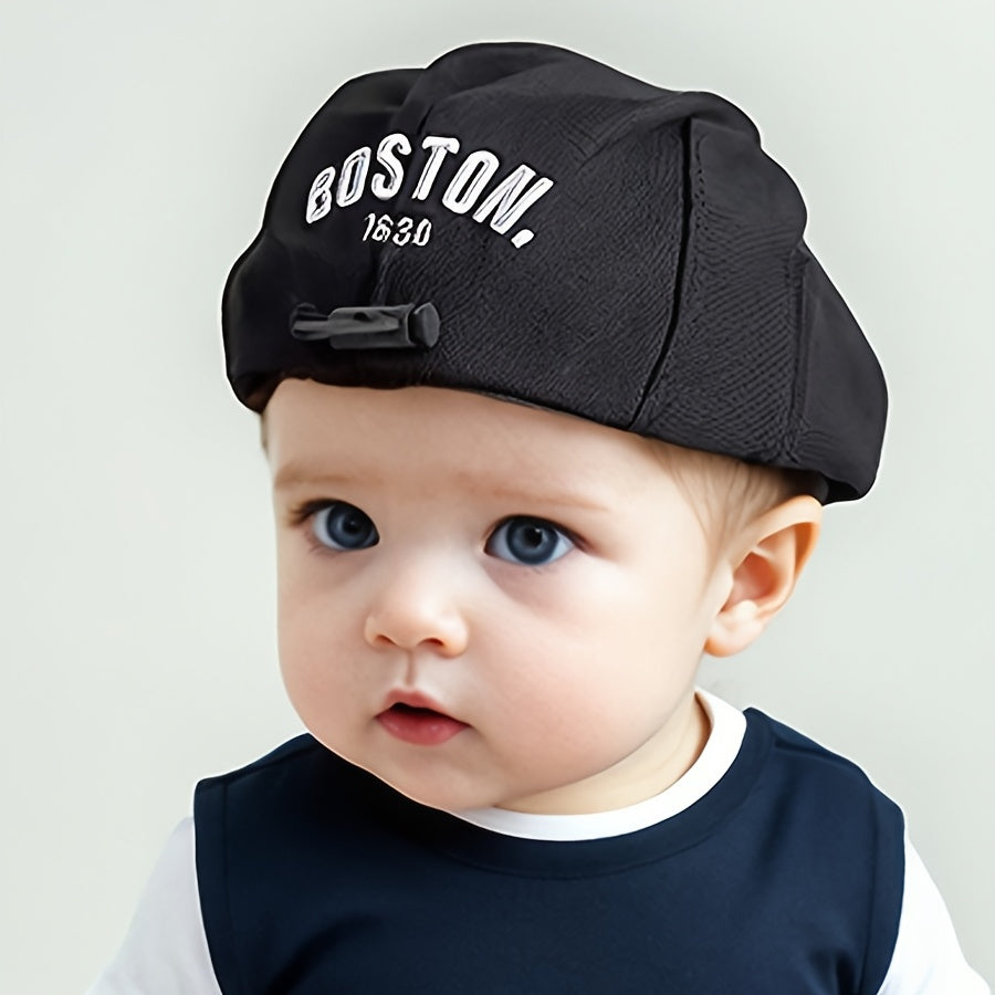 Kids' Adjustable Sun-Protective Beret Hat with Elastic Band for Outdoor Activities and Travel