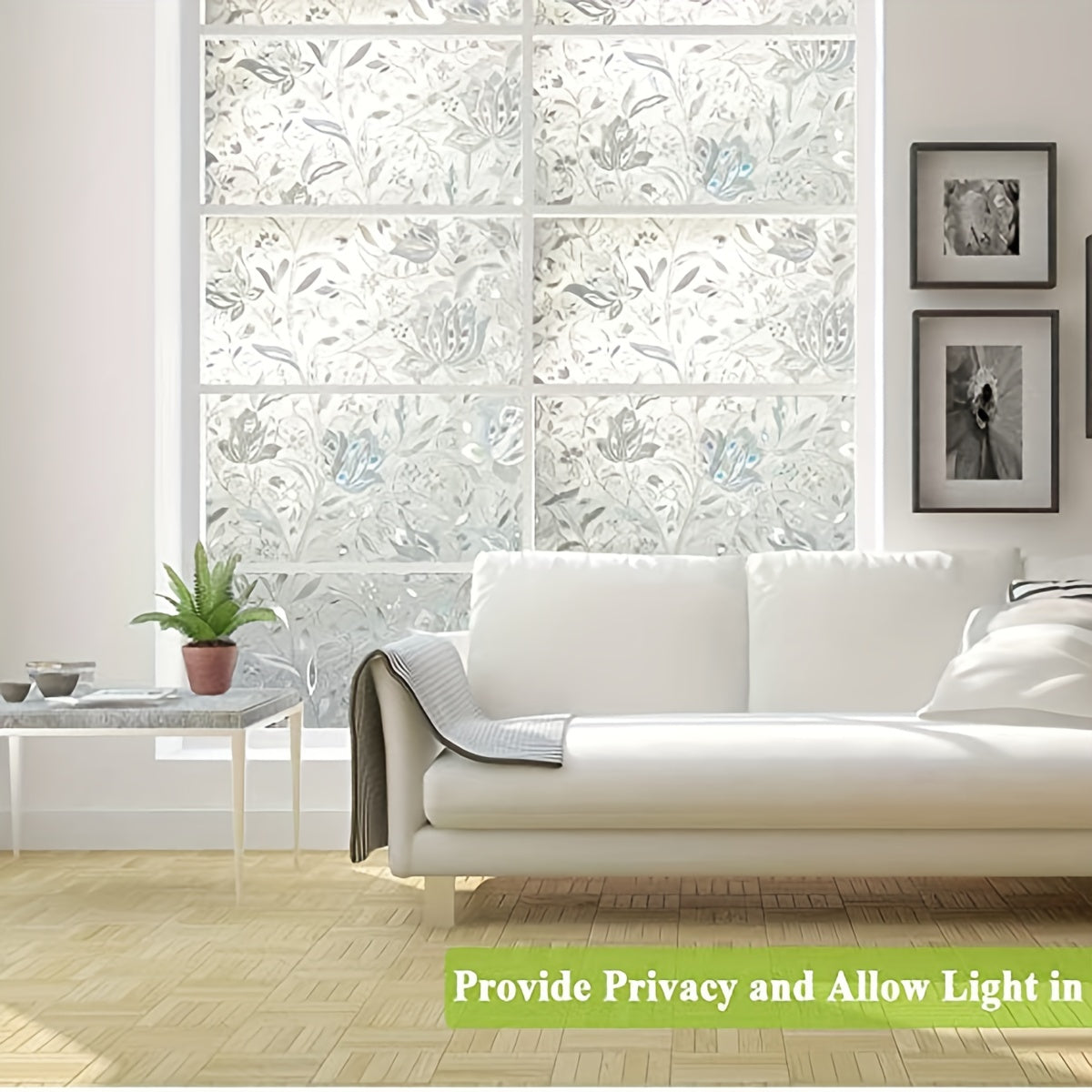 Tulip Glass Decal Roll Modern Floral Privacy Window Film Frosted PVC