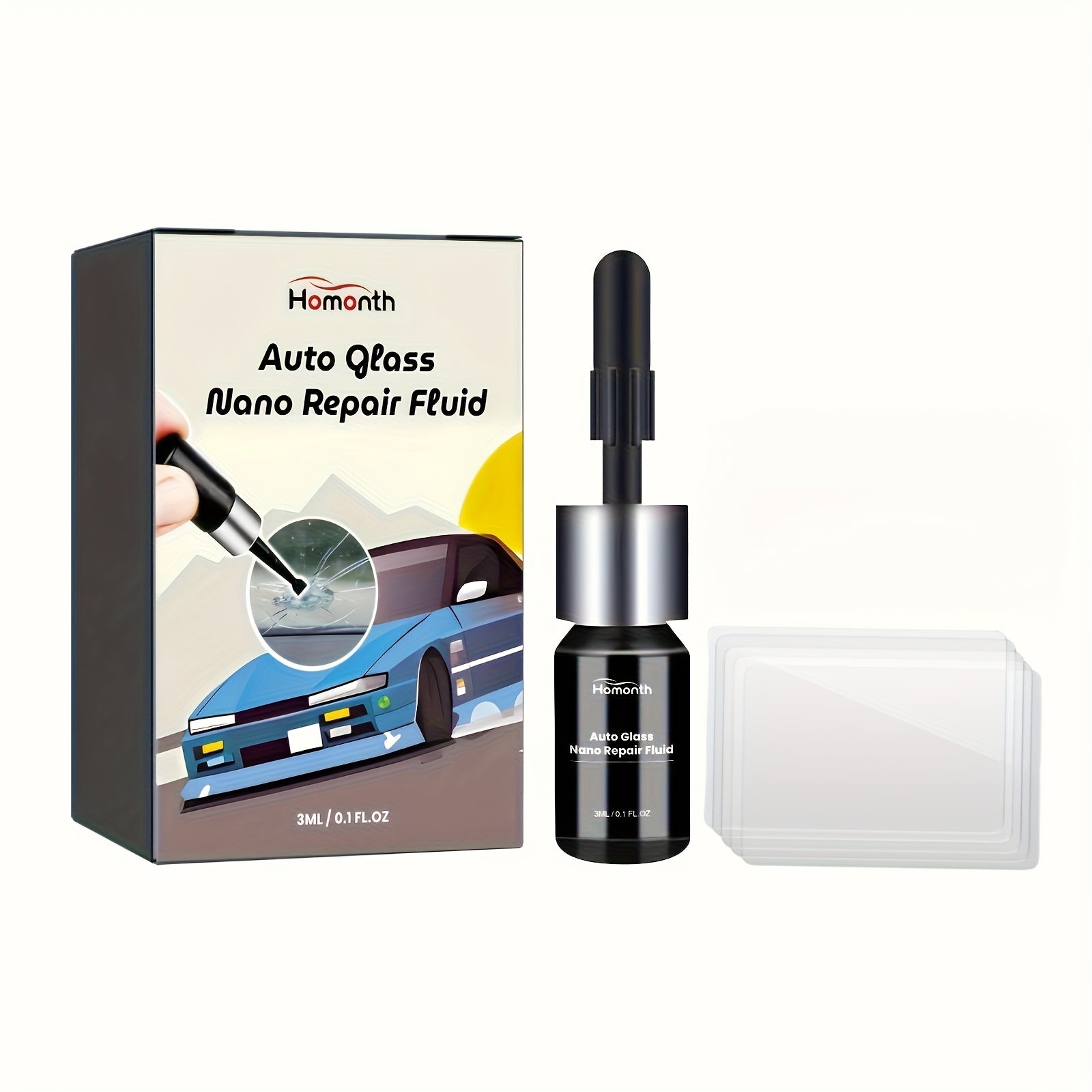 Auto Glass Nano Repair Kit for Windshields Crack Sealant Waterproof Easy Application