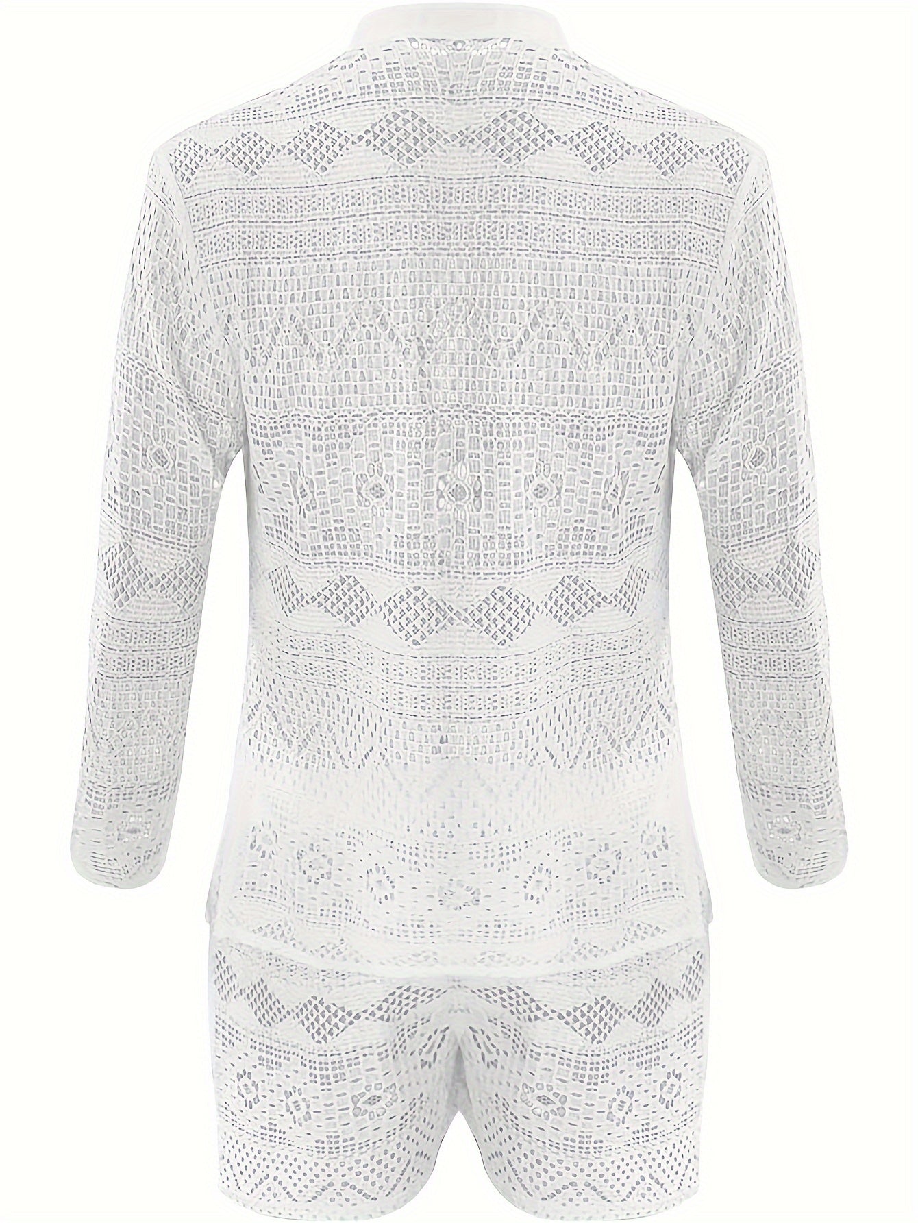 Men's Sheer Lace Shirt and Shorts Set for Beach and Nightclub Summer Wear