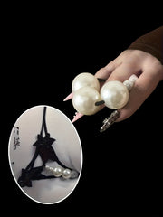 Women's Pearl Massage Panties Beaded Lace Floral G-String Thong