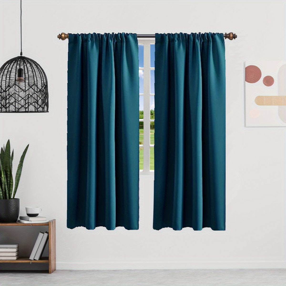 Silvery Rod Curtain for Heat Insulation and Blackout, Room Darkening, 1 Piece