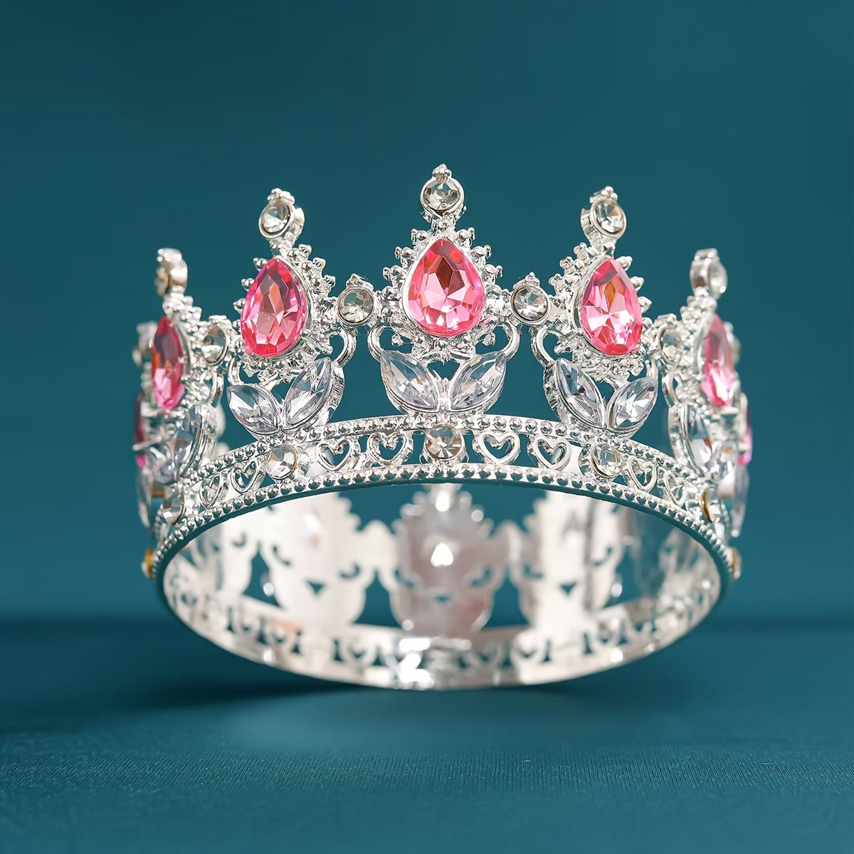 Мини-ободок для волос для невест в стиле барокко с блестками и зелёными драгоценными камнями