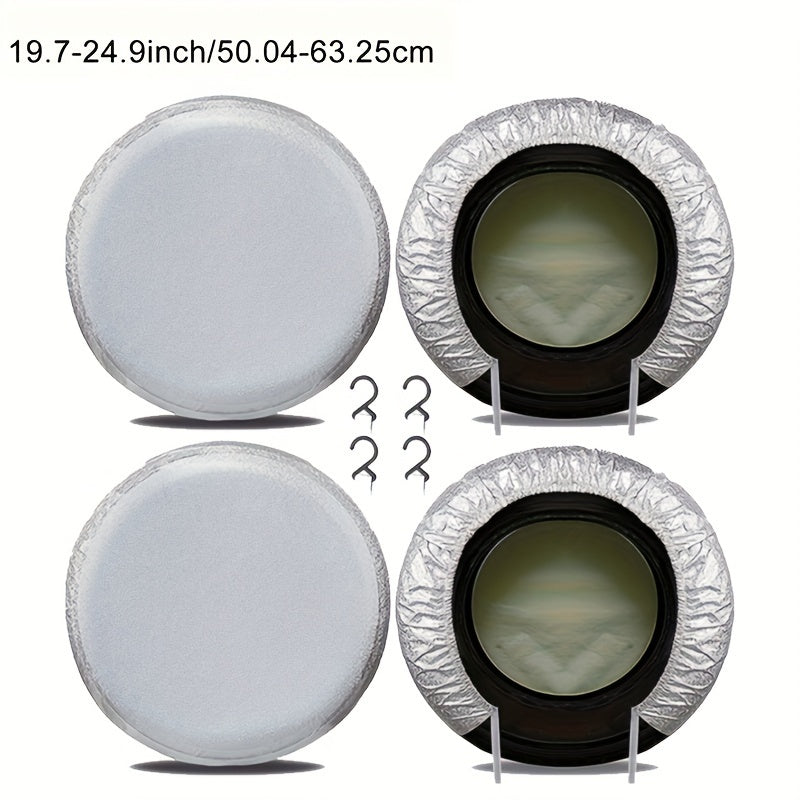 2Pcs Universal Car Tire Covers Waterproof Heavy Duty Rubber