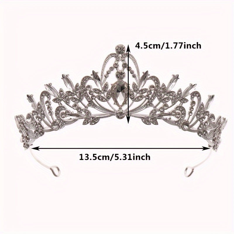 Women Crystal Tiara Crown Set Rhinestone Prom Headpiece for Brides and Events