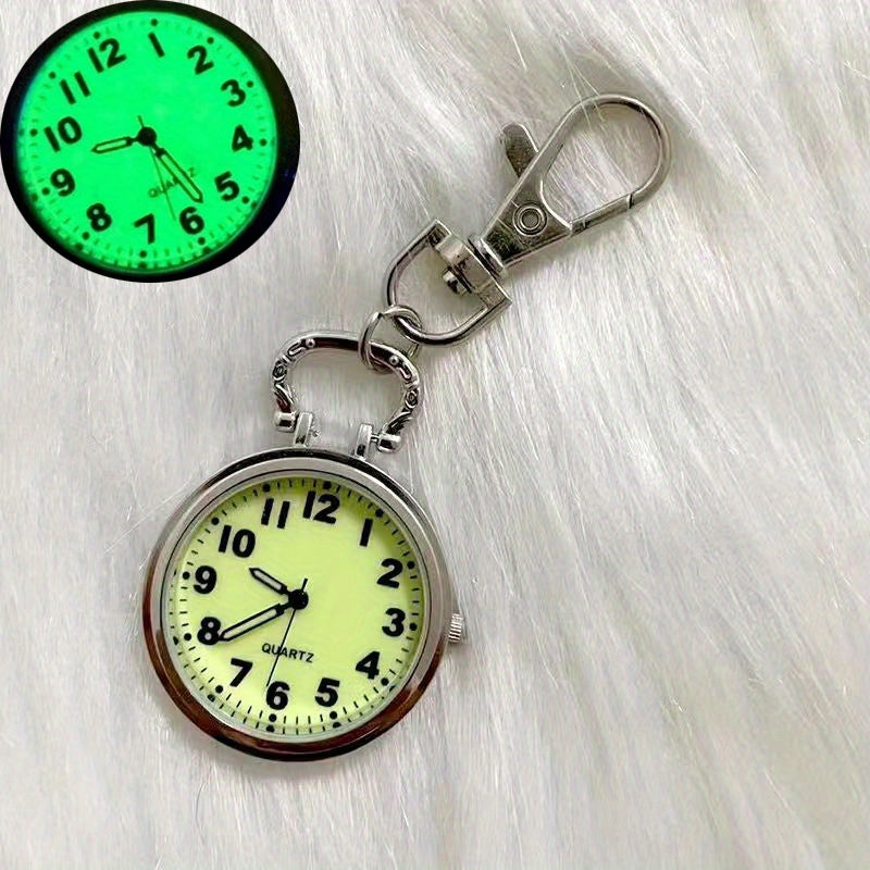 Retro Digital Pocket Watch Keychain with Nurse Style Quartz Watch for Students