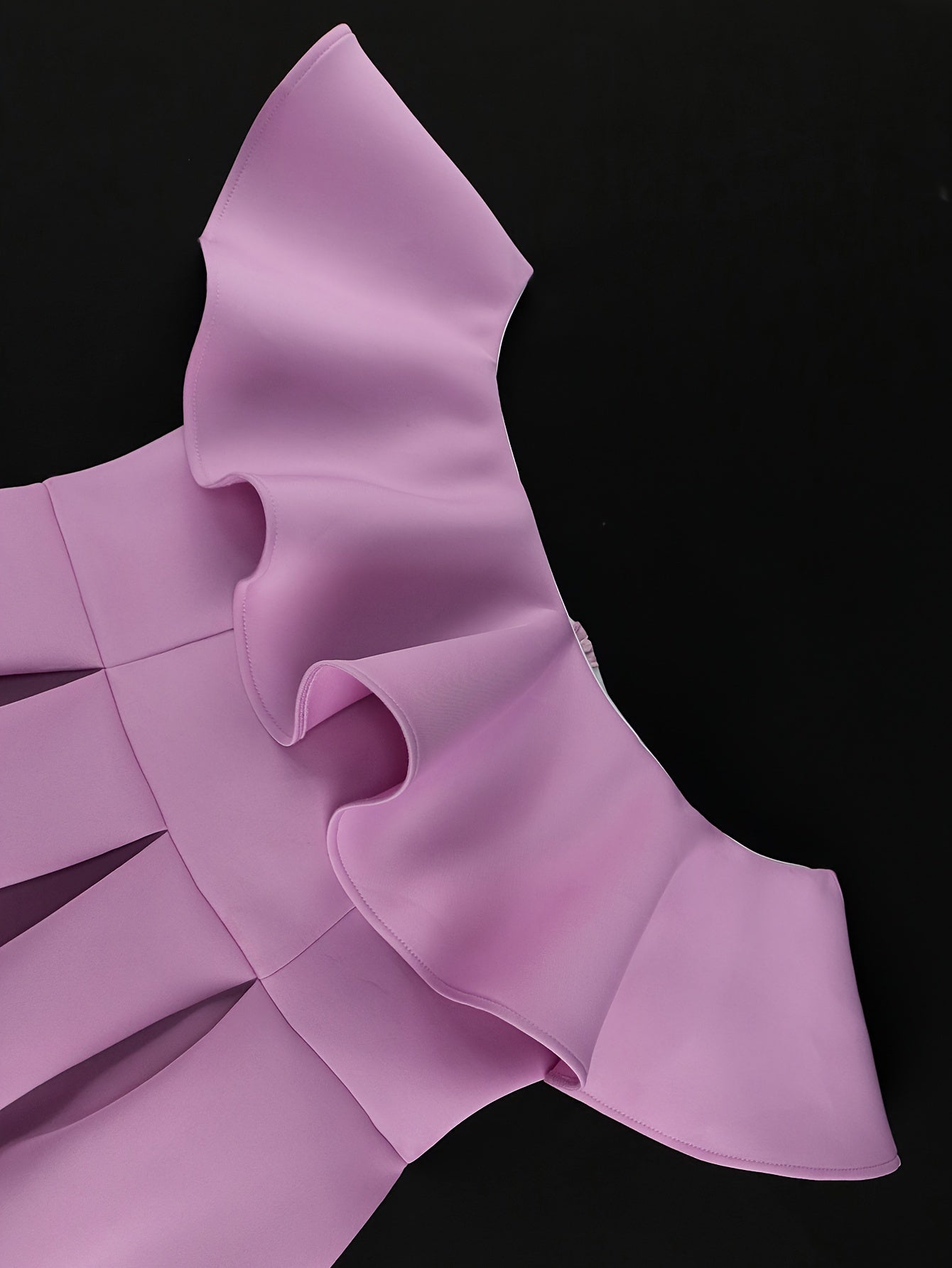 Women's Lavender Off-Shoulder A-Line Dress with Ruffled Sleeves