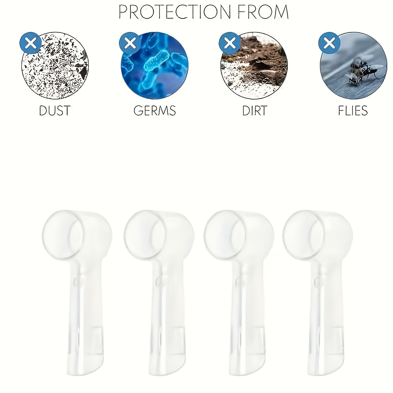 3-Pack Reusable Toothbrush Head Covers Travel Cases Protective Caps for Camping