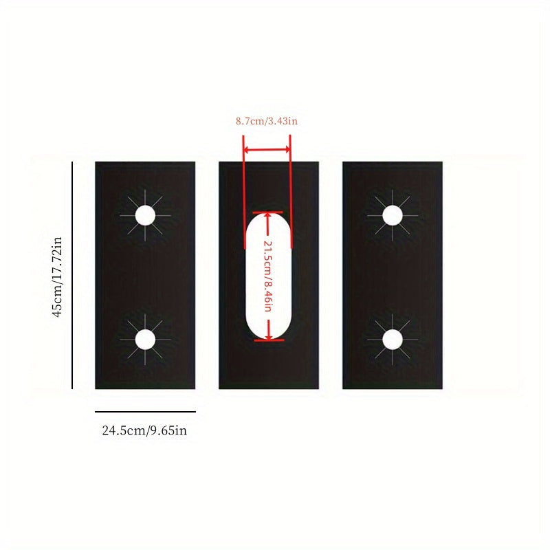 3 ta qayta ishlatiladigan yopishqoq bo'lmagan gaz pechka qoplamalari to'plami - issiqqa chidamli, yuvilishi mumkin bo'lgan yonish himoyachilari, chizishlardan saqlanish uchun, gaz pechka usti uchun pechka himoyasi