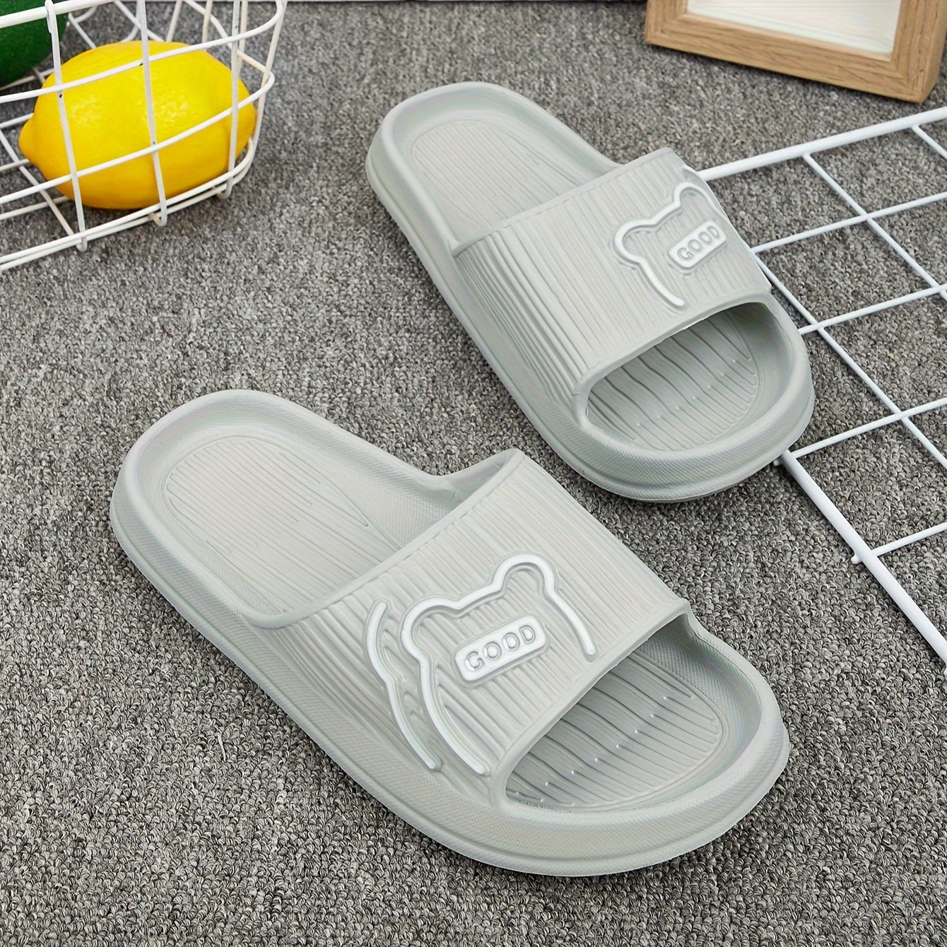 Boys' All-Season Cartoon Open Toe Slippers Non-Slip Quick-Drying Indoor Pool Shower