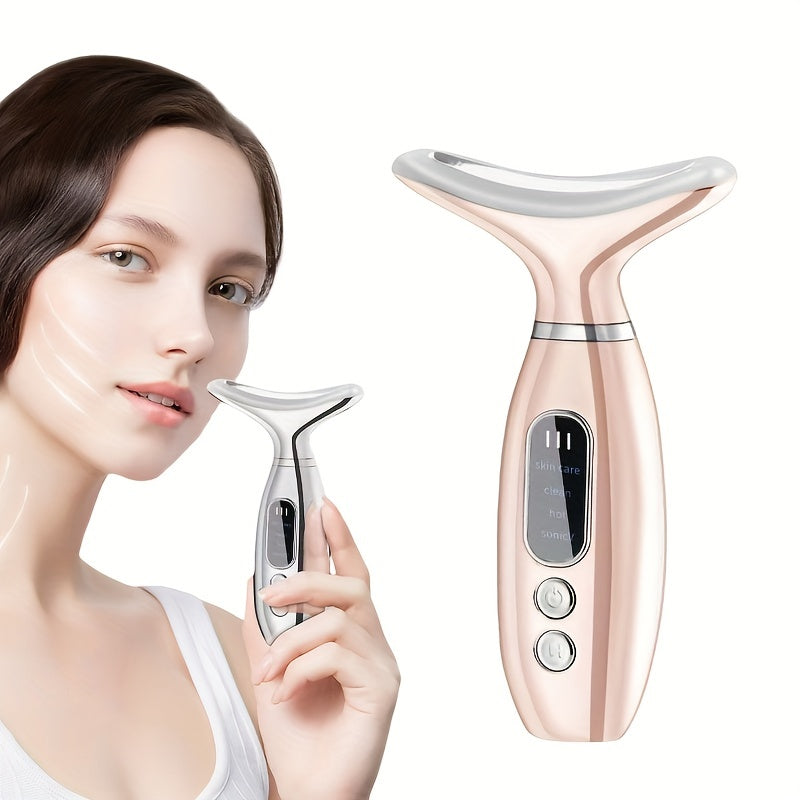 Rechargeable Facial and Neck Massager with Heat and 4 Modes