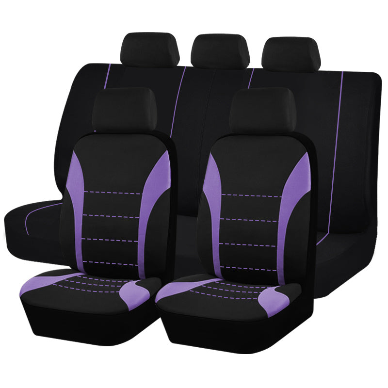 Universal Car Seat Cover Set 9pcs Black Gray Red Blue Cushions Auto Accessories