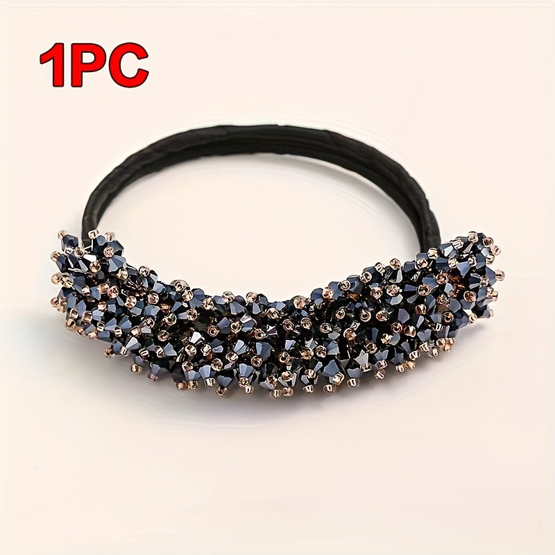 Elastic Crystal Hair Tie for Women Sparkling Rhinestone Decorative Hair Loop Stylish Hair Accessory