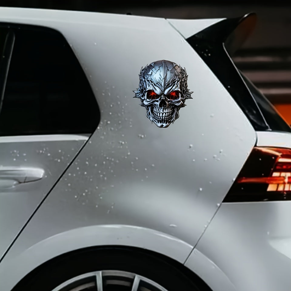 Мотоциклетный автомобиль водонепроницаемый 3D металлический череп наклейка прочный ПВХ царапиноустойчивый