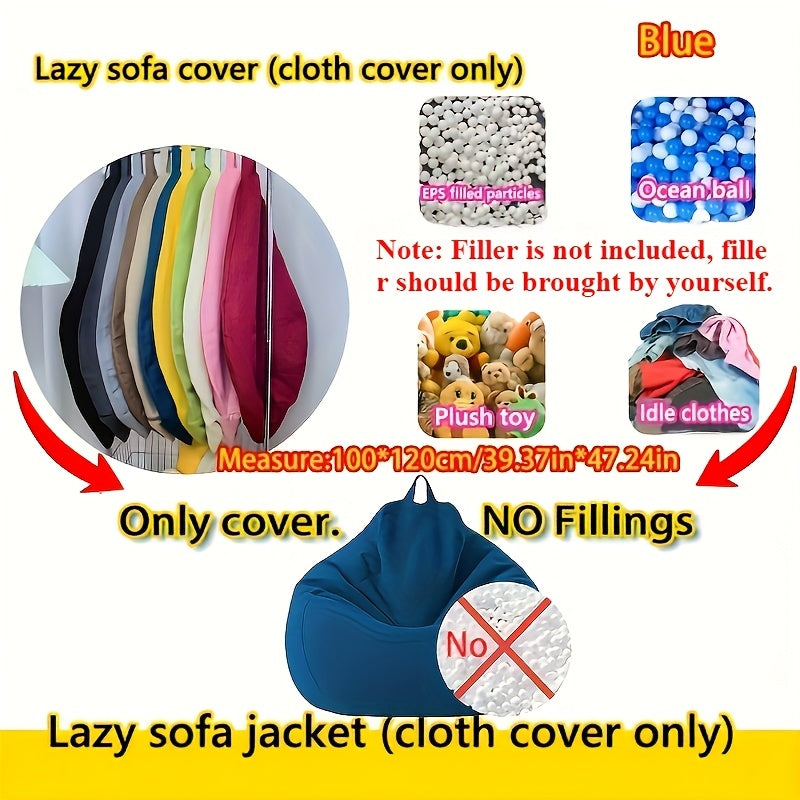 Portable Beanbag Chair for Camping and Home Decor Woven Chambray Ergonomic Space-Saving
