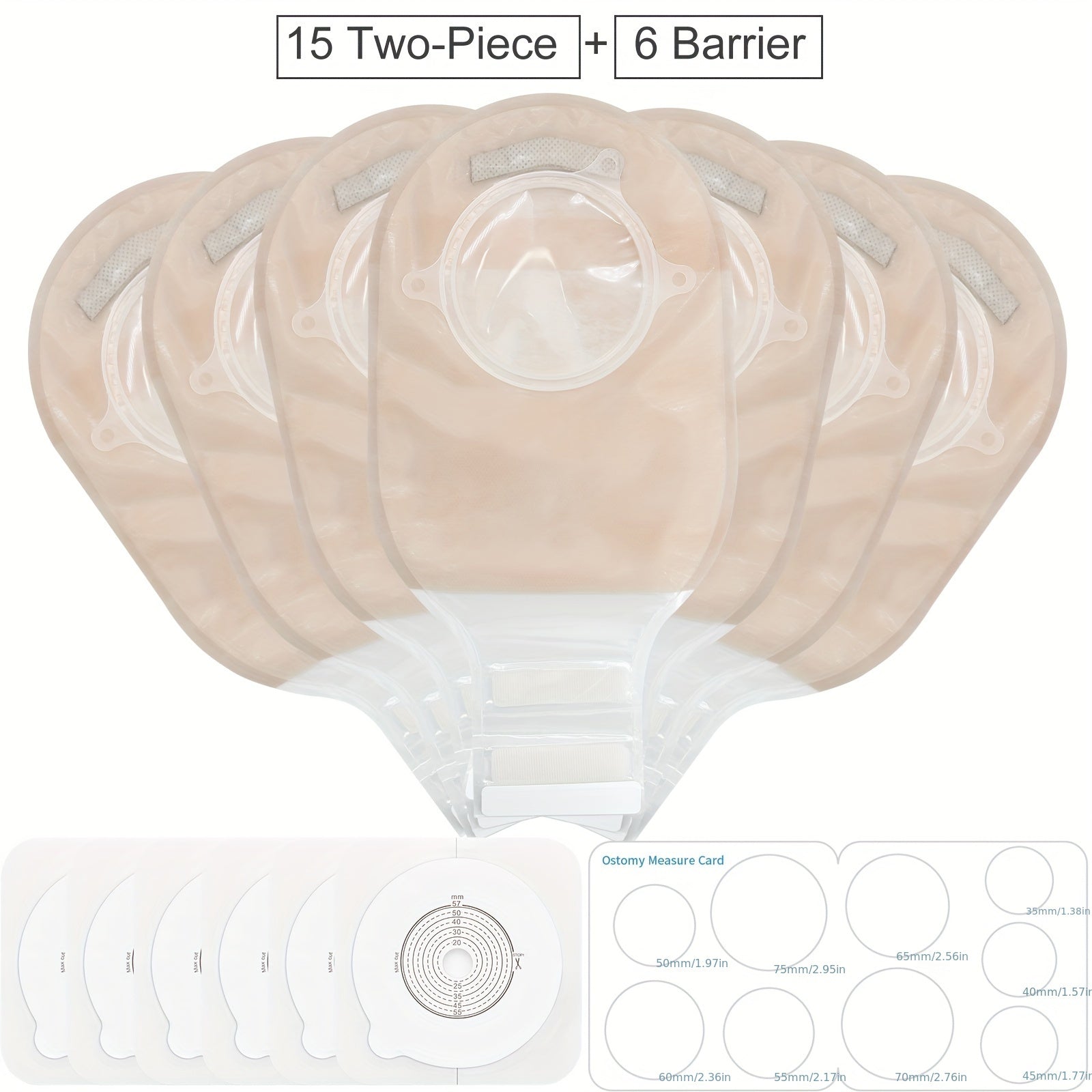 Two-Piece Colostomy Bags for Ileostomy Stoma Care Water-Resistant Non Woven