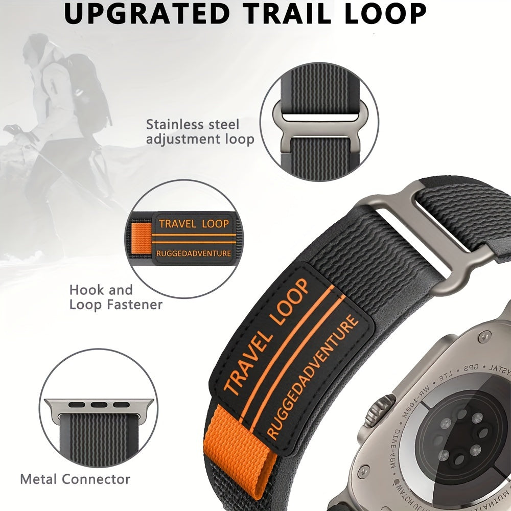 Elastic Nylon Adjustable Sport Watch Band for Apple Watch Ultra 2 Braided Solo Loop