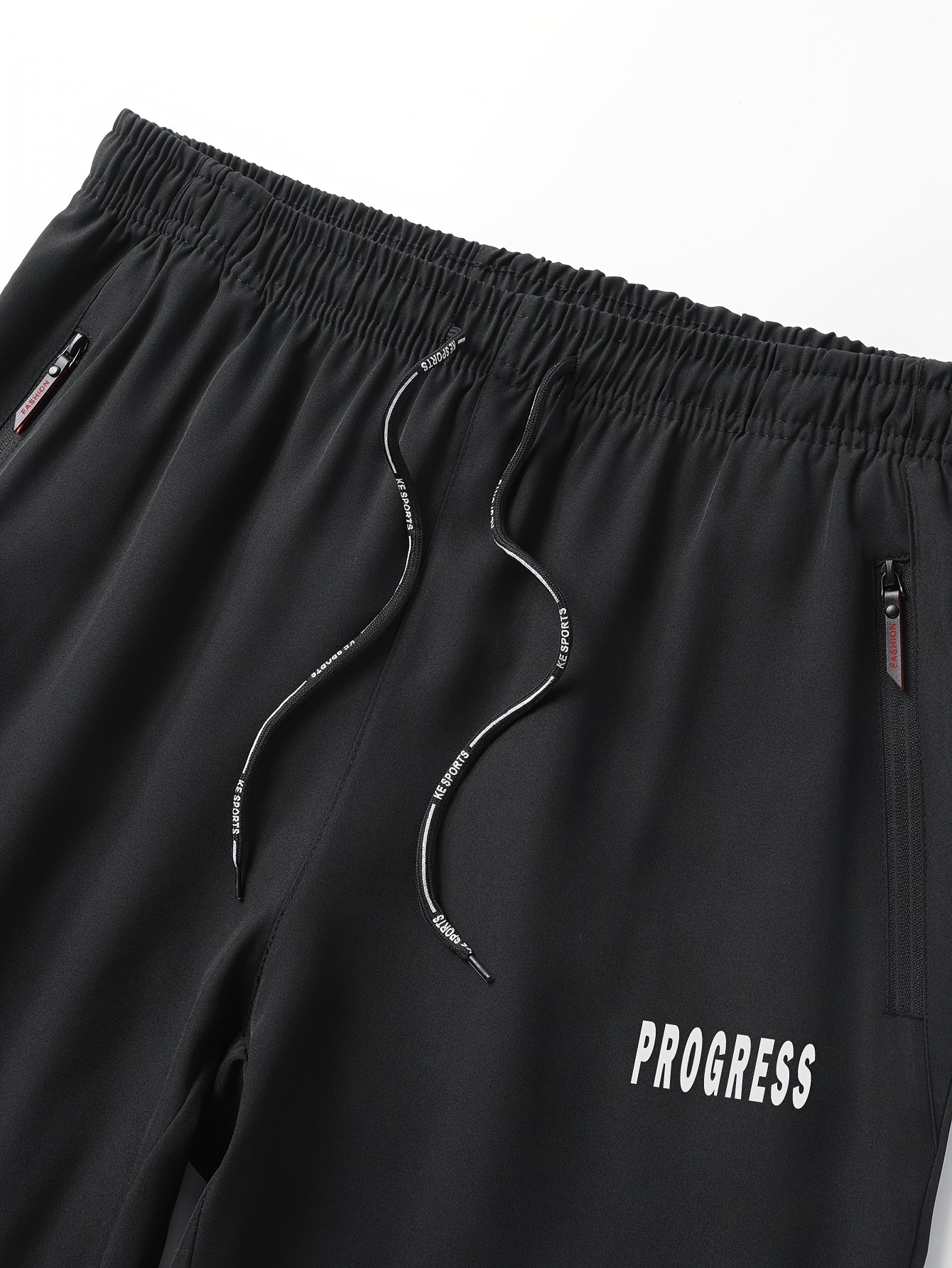 Men's Casual Long Pants Polyester Print Breathable Quick-Dry Zipper Pockets Regular Fit