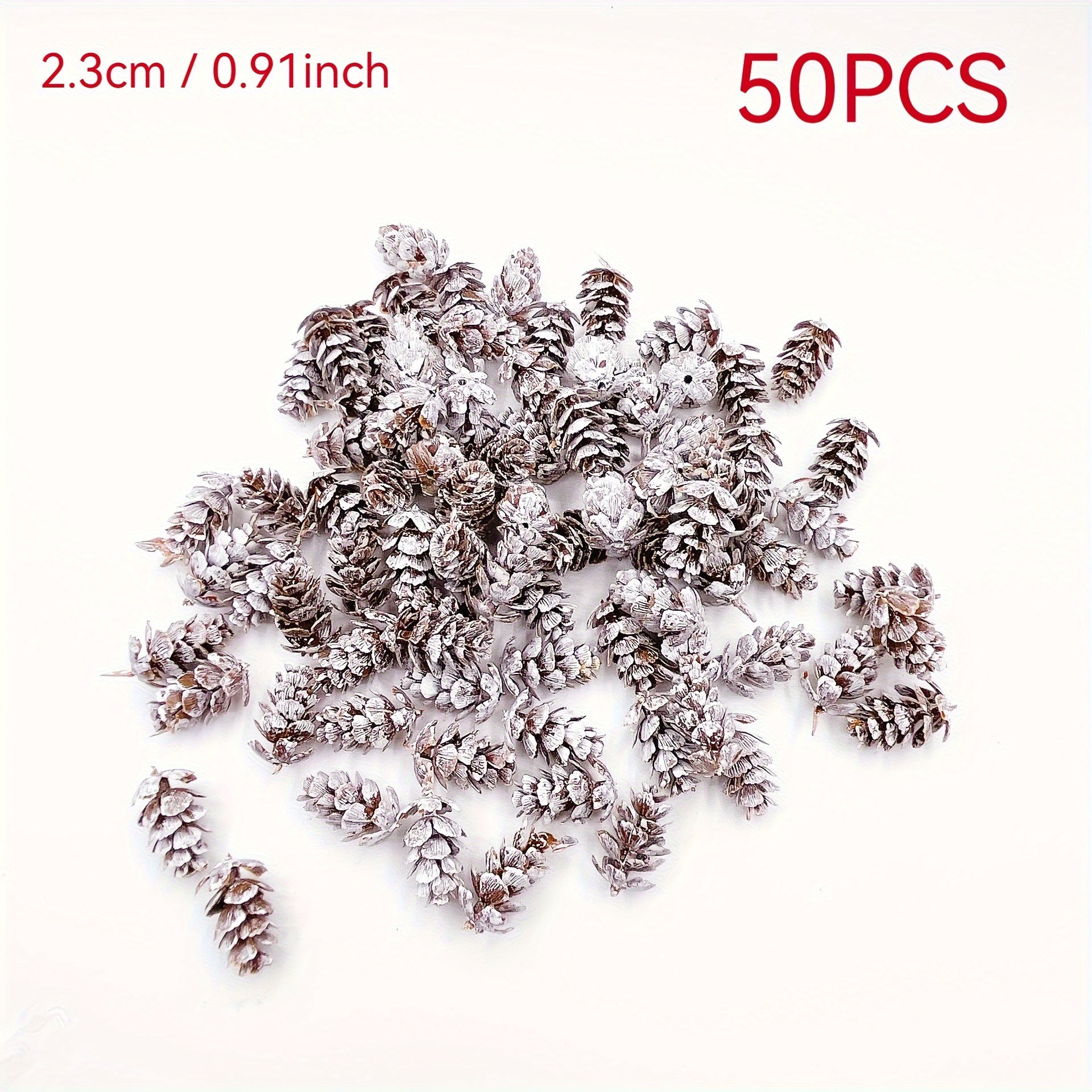 Sun'iy qor, Yalpi konuslar, Rojdestvo bezaklari uchun 30/50 dona plastik qish bezaklari