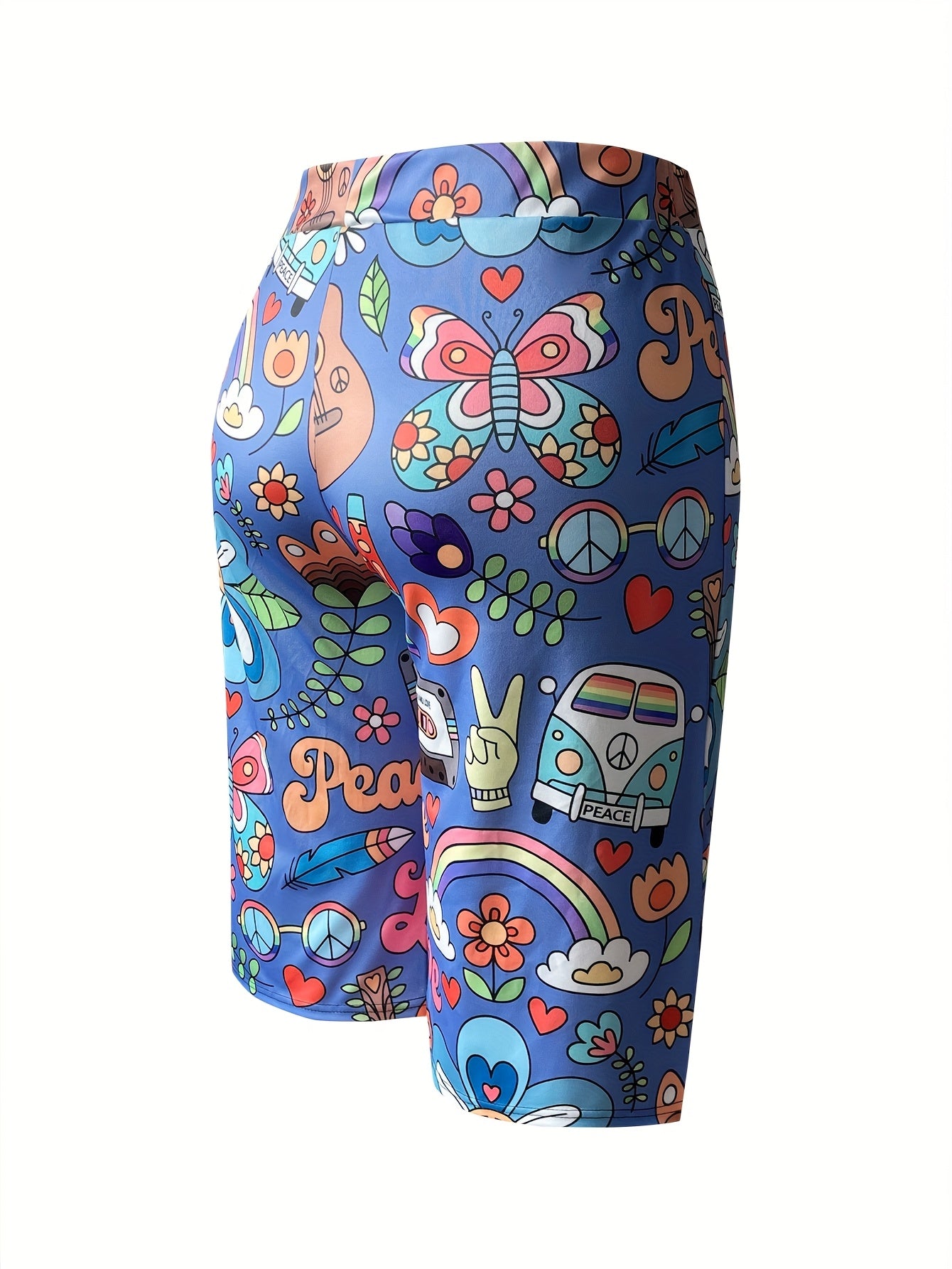 Plus Size Printed Shorts Casual Comfortable Elastic Waist