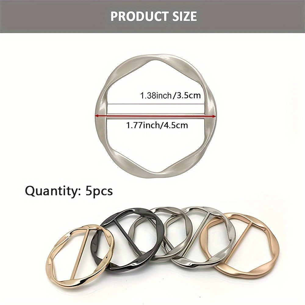 Pack de 5 clips metálicos para bufandas y camisetas para coser y tejer, fácil de hacer nudos