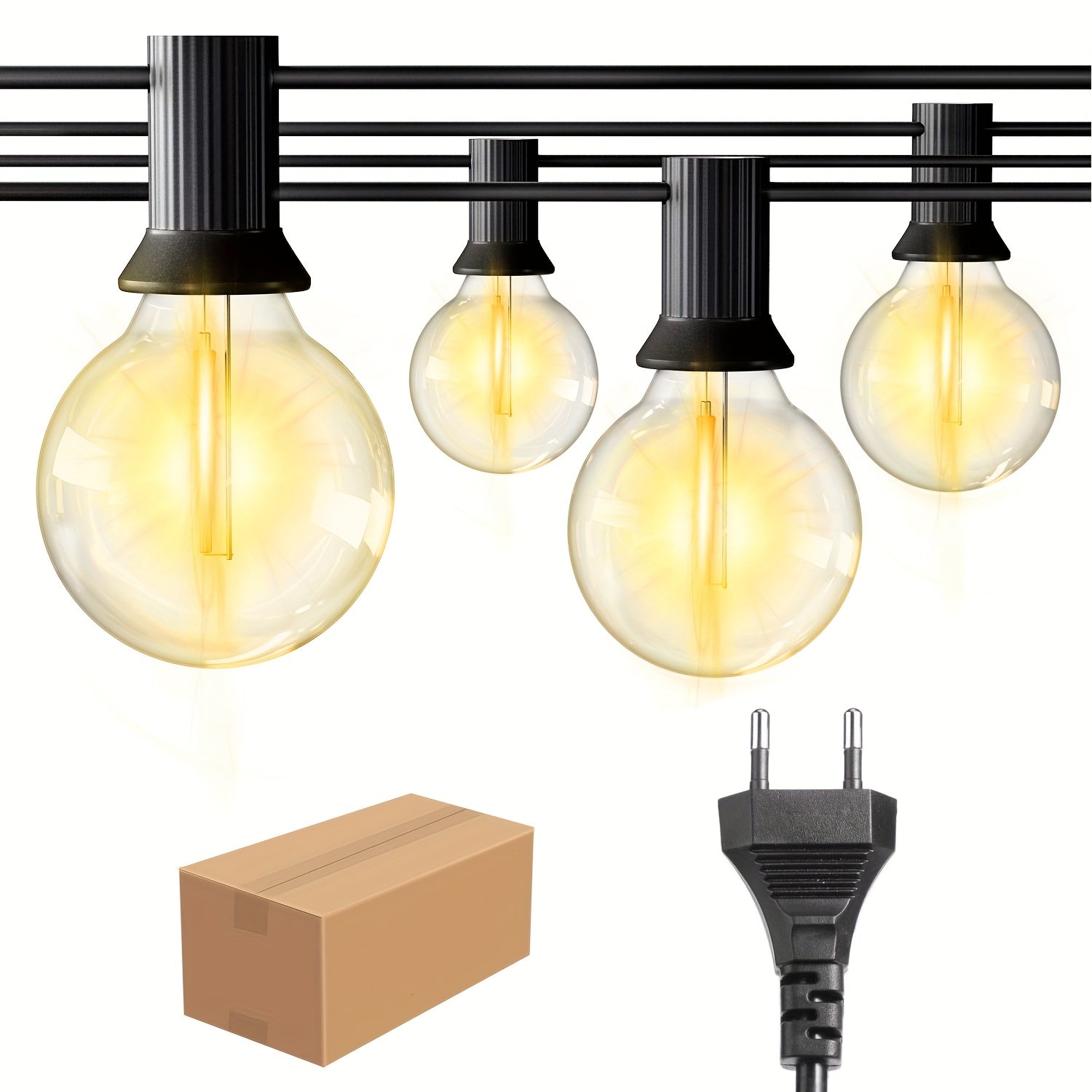 European Standard G40 LED String Lights 220V Outdoor Wedding Decor Linkable Plastic