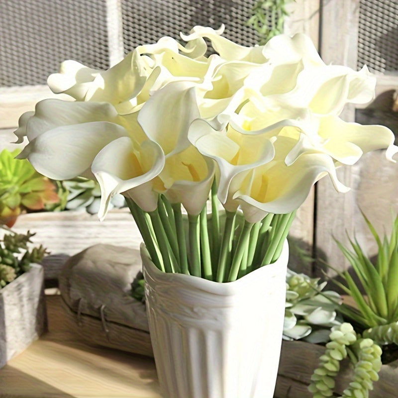 10-Piece Artificial Calla Lily Bouquet for Weddings and Home Decor